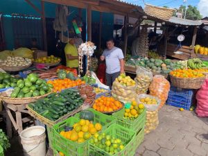 Shopping at the outdoor vegetable market in Esteli Nicaragua