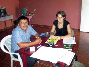 Rafael and a student have a Spanish lesson. Spanish immersion program