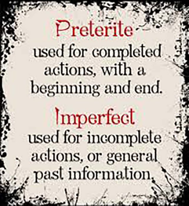 Explanation of Preterite & Imperfect
