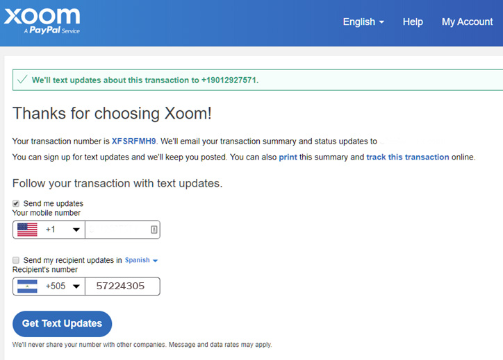 paying lessons with XOOM
