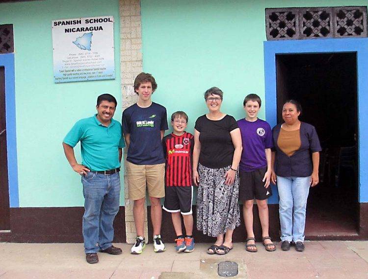 A Family of Students with their teachers at Spanish School Nicaragua