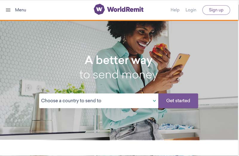 Login Page for World Remit